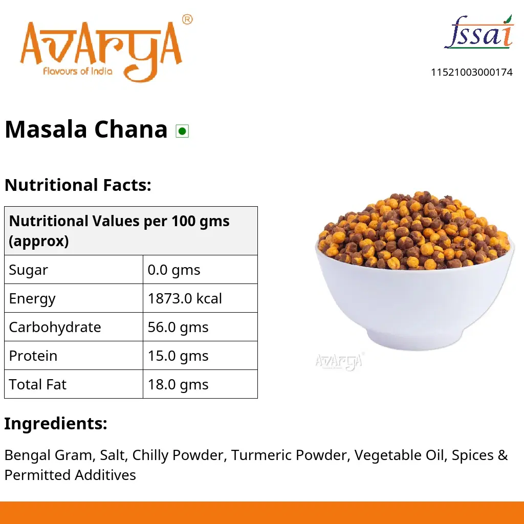 Ingredients And Nutrition Facts Of Masala Chana
