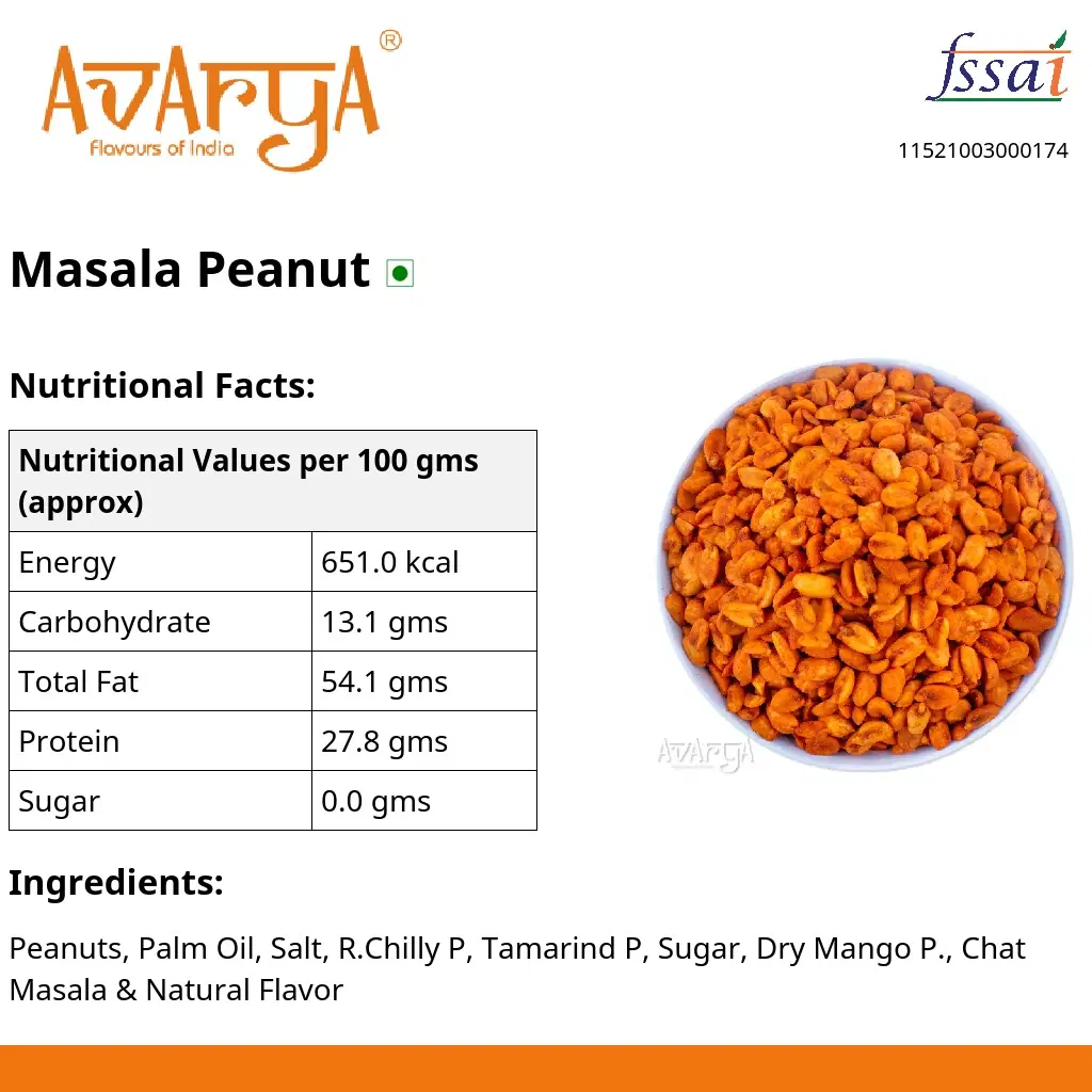 Ingredients And Nutrition Facts Of Masala Peanut