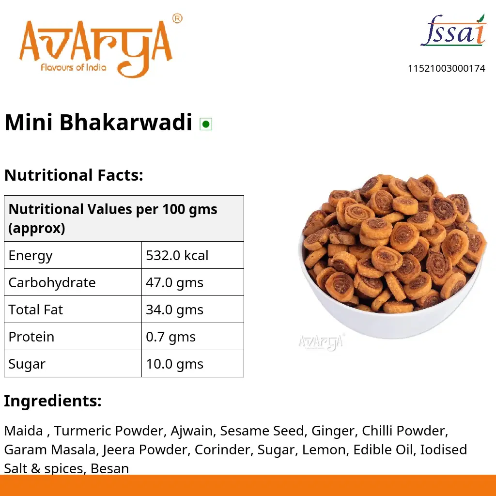 Ingredients And Nutrition Facts Of Mini Bhakarwadi