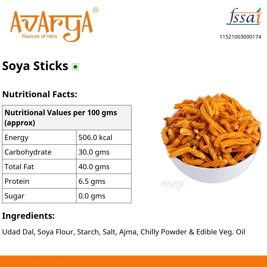 Ingredients And Nutrition Facts Of Soya Sticks