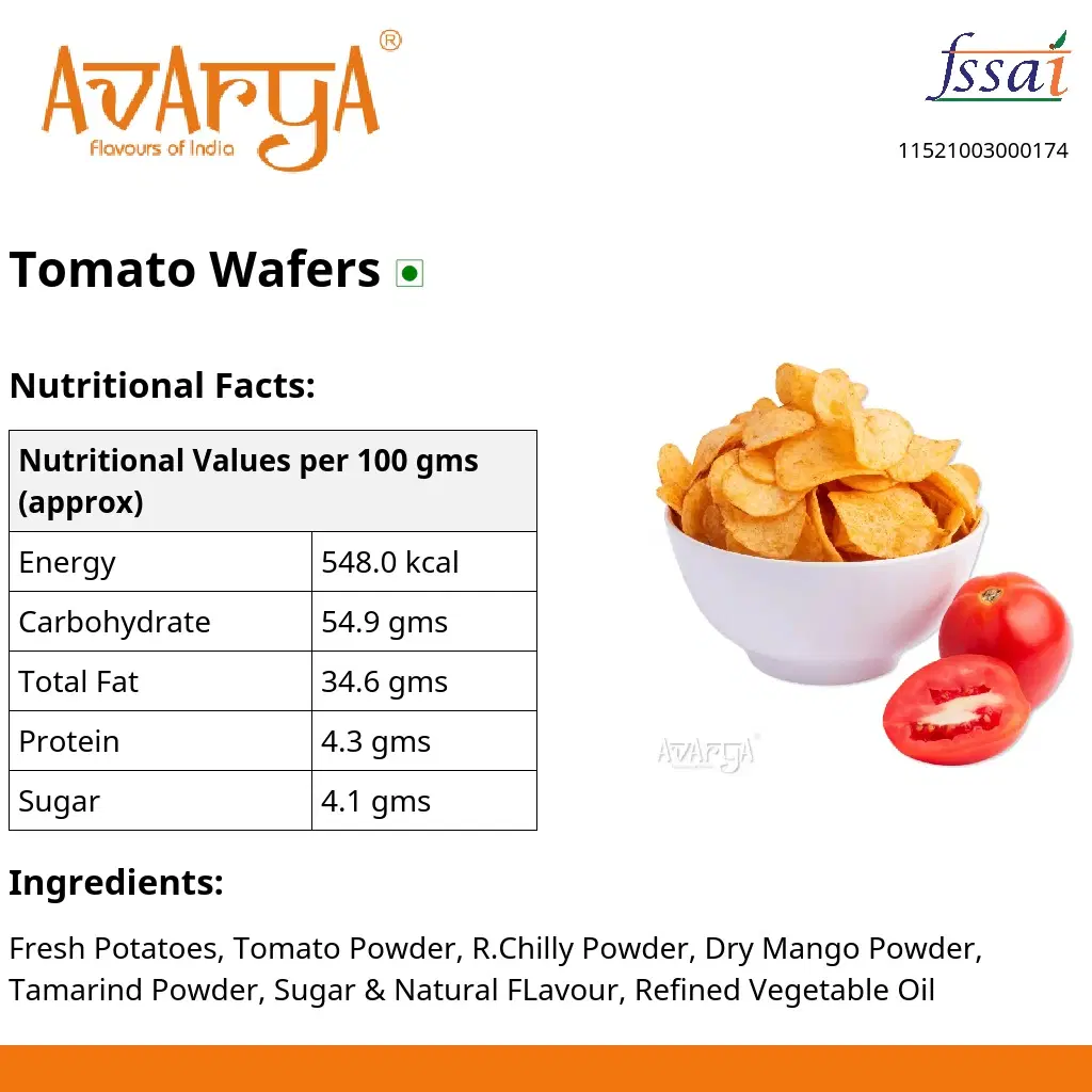 Ingredients And Nutrition Facts Of Tomato Wafers