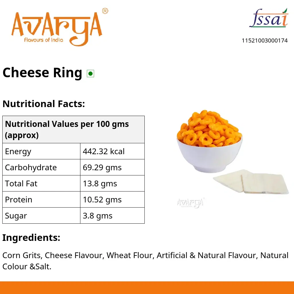 Ingredients And Nutrition Facts Of Cheese Ring