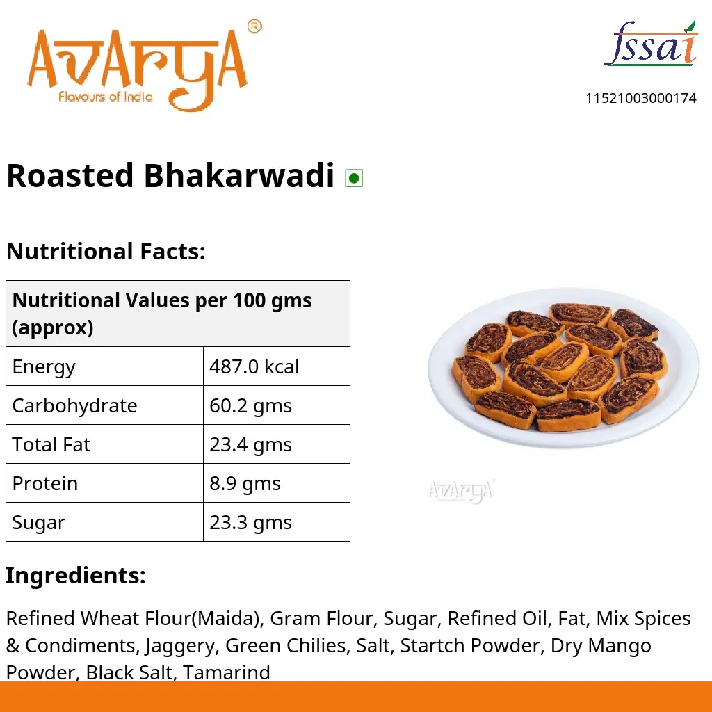 Ingredients And Nutrition Facts Of Roasted Bhakarwadi